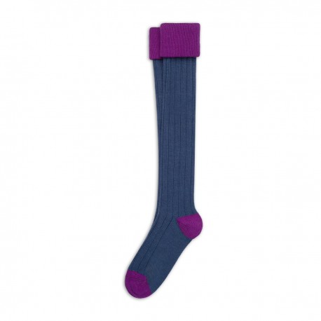 Chaussettes de chasse bleu et violine