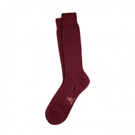 Chaussettes fines mérinos bordeaux