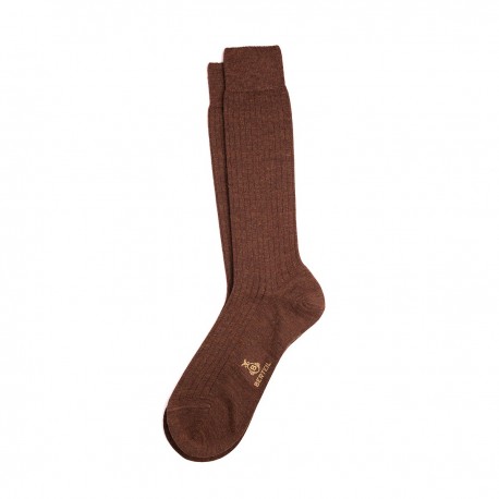 Chaussettes fines mérinos marron