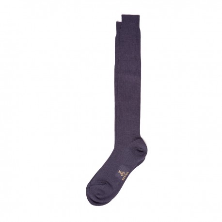 Chaussettes longues fines en mérinos anthracite