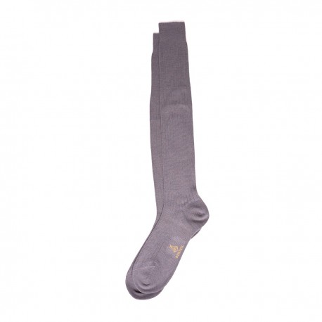 Chaussettes longues fines en mérinos souris