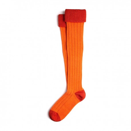 Chaussettes de chasse orange et rouille