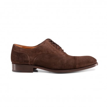 Derby marron veau velours berteil