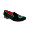 Mocassins velours kensington vert sapin berteil