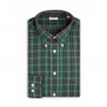 Chemise col boutonné à carreaux verts