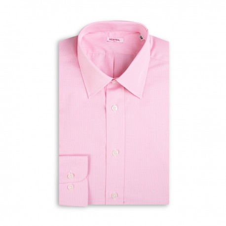 Chemise col classique unie rose