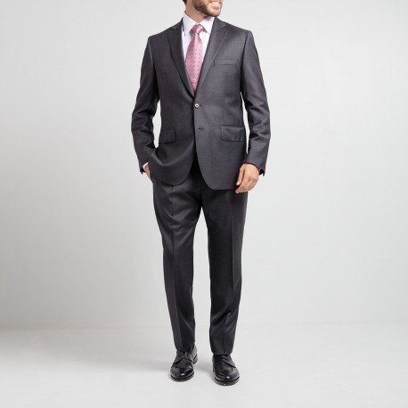 Costume à pince en laine gris anthracite