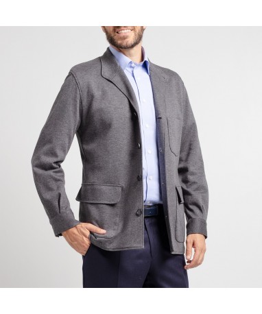 Veste destructurée en coton grise berteil