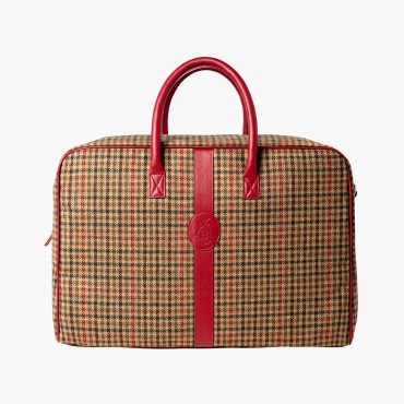 Weekender Tweed-Cuir rouge berteil