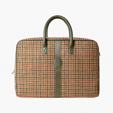 Weekender Tweed-Cuir olive Berteil
