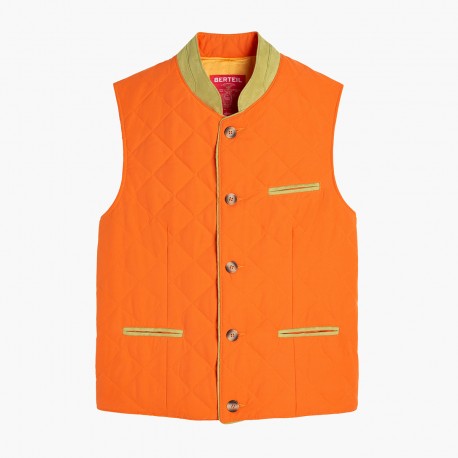 Gilet matelassé orange-olive clair