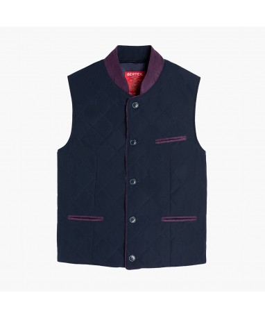 Gilet matelassé marine-prune