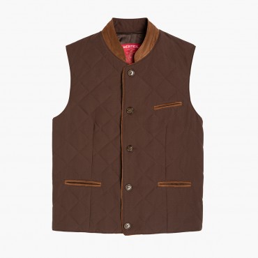 Gilet matelassé marron-tabac