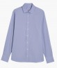 Chemise ajustée petit col unie bleue