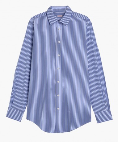 Chemise col classique à rayures bleues berteil