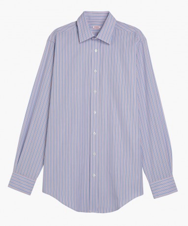 Chemise col classique à rayures tricolores berteil
