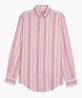 Chemise col boutonné en coton et lin à rayures roses berteil