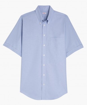 Chemisette col boutonné unie bleue