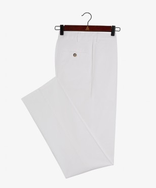 Pantalon ajusté en coton blanc