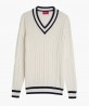 Pull cricket en coton écru