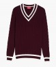 Pull cricket en coton bordeaux berteil