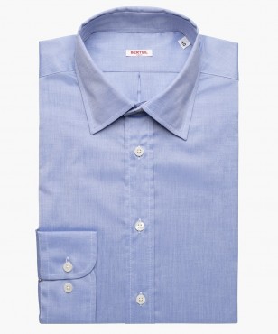 Chemise col classique unie bleue berteil