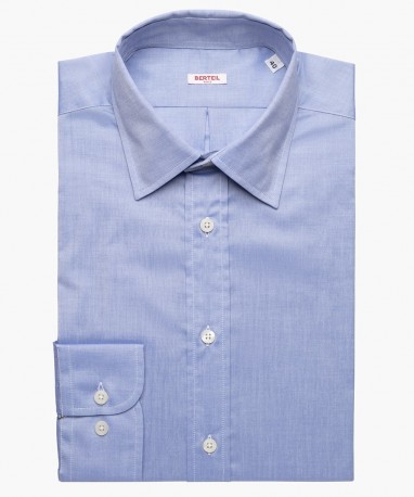 Chemise col classique unie bleue berteil