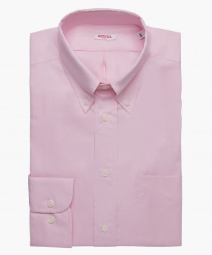 Chemise col boutonné unie rose Berteil