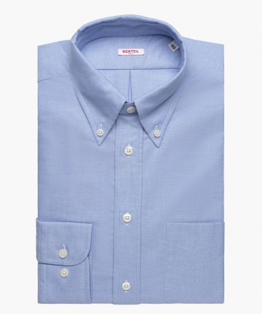 Chemise col boutonné unie bleue Berteil