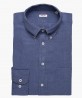 Chemise col boutonné en lin bleue délavé berteil