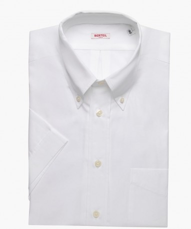 Chemisette col boutonné unie blanche