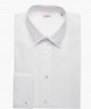 Chemise à poignets mousquetaires col clasique unie blanche premium berteil