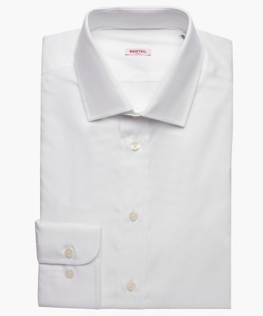 Chemise ajustée petit col unie blanche