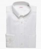 Chemise col boutonné en lin uni blanc