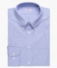 Chemise col boutonné unie fil à fil bleue