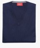 Pull col V en laine merinos bleu royal berteil