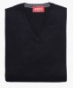 Pull col V en laine merinos bleu marine berteil