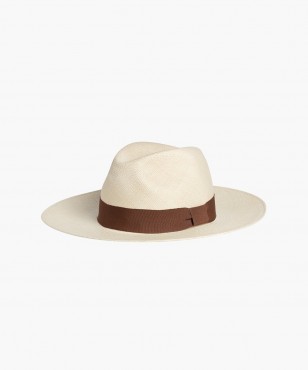 Panama naturel bandeau marron berteil