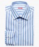 Chemise ajustée petit col à rayures bleues berteil