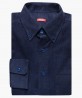Chemise col boutoné en velours côtelé marine berteil