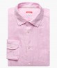 Chemise ajustée petit col en lin unie rose