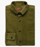 Chemise col boutoné en velours côtelé vert olive berteil
