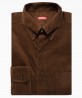 Chemise col boutoné en velours côtelé marron berteil