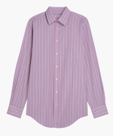 Chemise col classique à rayures roses