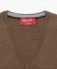 Pull col V en laine merinos beige berteil