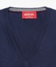 Pull col V en laine merinos bleu royal berteil