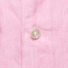 Chemise ajustée petit col en lin unie rose