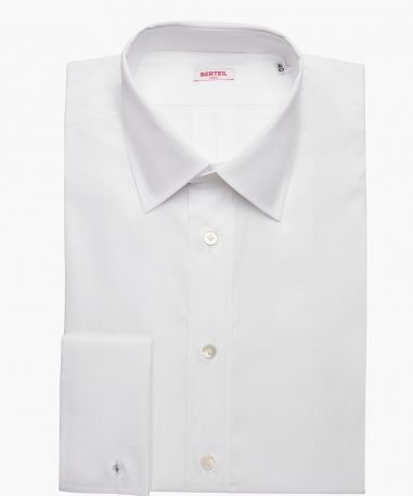 Chemise mousquetaire col classique unie blanche