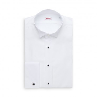 Chemise col cassé popeline blanche