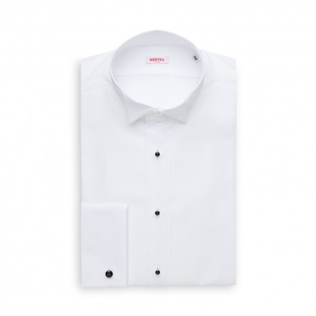 Chemise col cassé popeline blanche